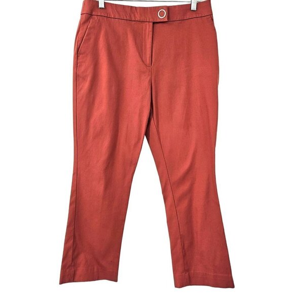 Long Tall Sally Cropped Straight Leg Pants In Brick Women’s Size 10 High Rise - Picture 1 of 11